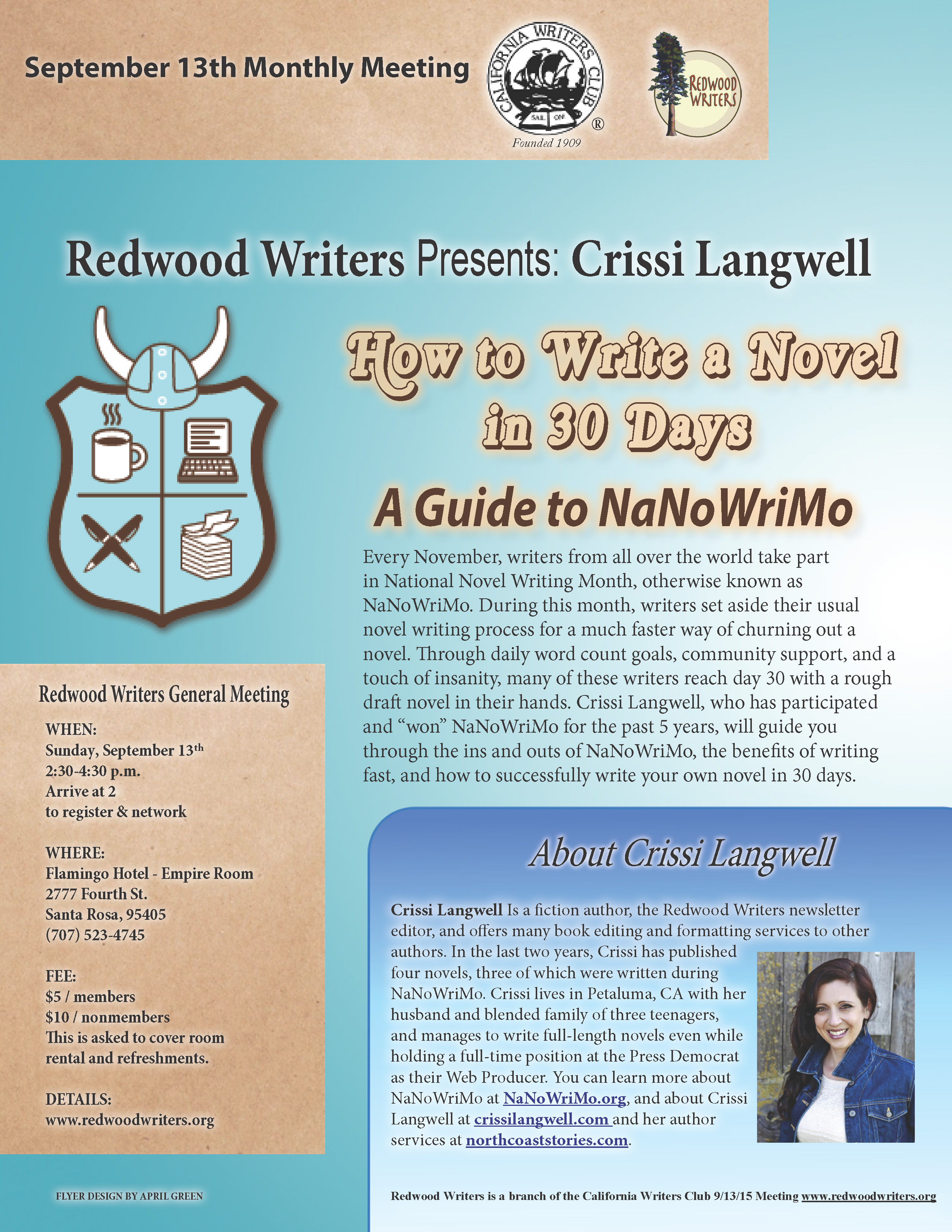 Event: How to write a novel in 30 days – Crissi Langwell